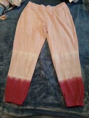 Wildfox Pink to Red Dip-Dye Joggers